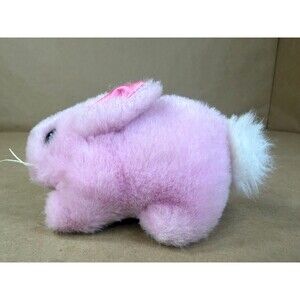 Well Made Toy Corp Vintage 1987 Pink Bunny Plush Happiness Aid Easter Rabbit 6”